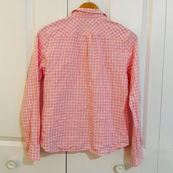 Untuckit Carina Pink Gingham Check Button Front Top Size 6 - Picture 7 of 9